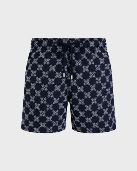 Vilebrequin Men Swim Shorts Embroidered Vbq Turtle Monogram
