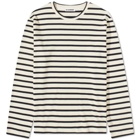 Plus Long Sleeve Striped Back Logo T-Shirt
