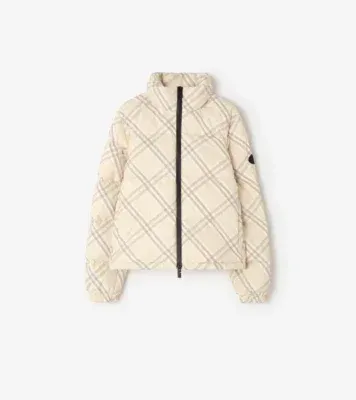 Check Ambleside Puffer Jacket in Yarn beige