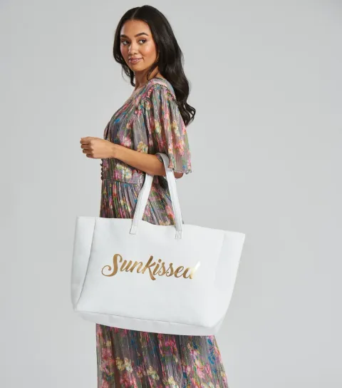 White Sunkissed Logo Tote Bag