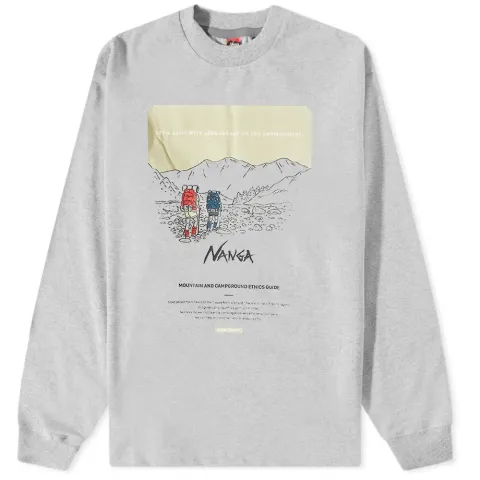 Long Sleeve Eco Hybrid Camping Print T-Shirt