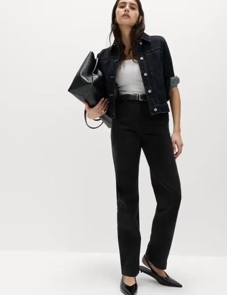 Marks & Spencer Stretch straight leg chinos Black