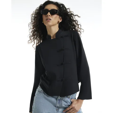 River Island Frogging Long Sleeve Shirt