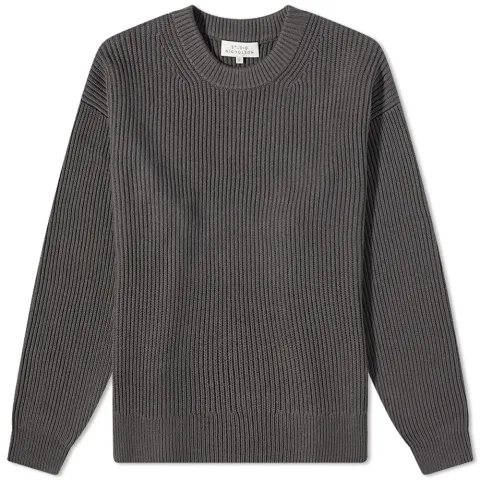 Auxil 5 Gauge Fisherman Rib Knit Crew