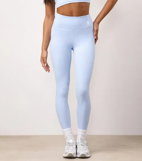Women's Light Blue Logo Print Leggings