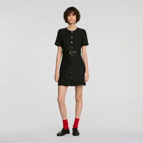 2-in-1 tweed dress