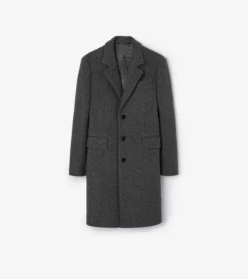 Wool Tailored Coat in Cobble grey melange