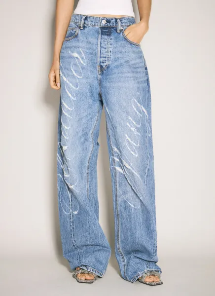 Cursive Logo Balloon Jeans