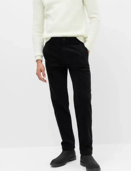 Marks & Spencer Regular Fit Corduroy Stretch Chinos Black