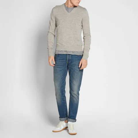 14 Elbow Patch V Neck Jumper