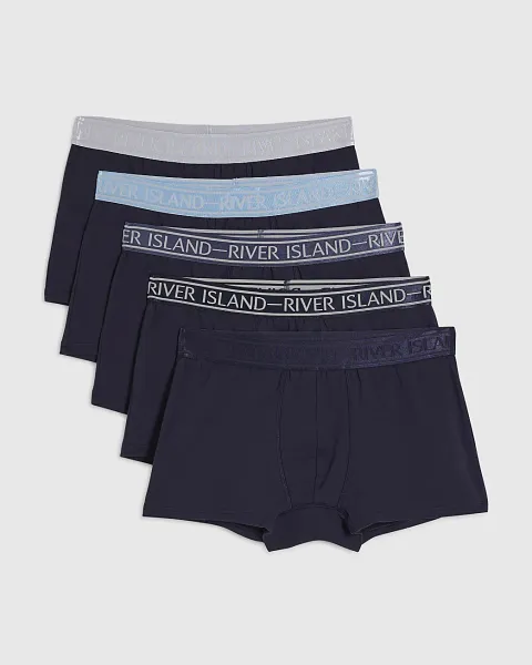 River Island Tipped Waistband 5 Pack Trunks