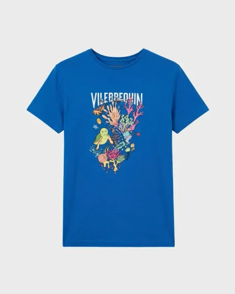 Vilebrequin Men Cotton T-shirt Aqua