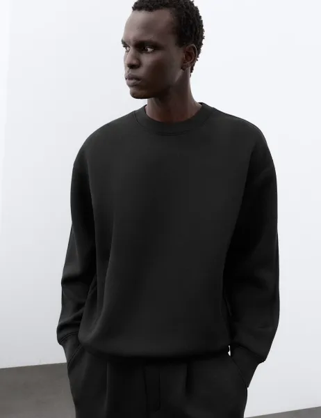 Autograph Scuba Jersey Crew Neck Sweatshirt Black