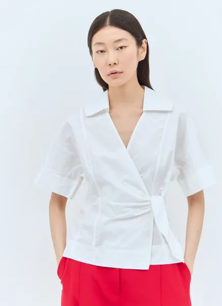 Poplin Wrap Blouse
