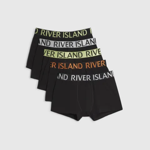 River Island Mixed Waistband Pack Of 5 Trunks