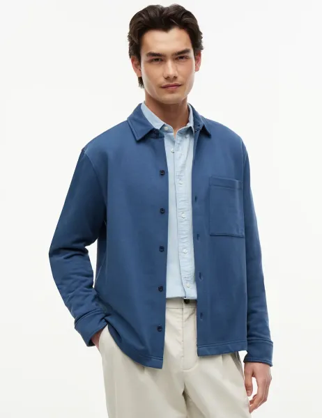 Tommy Hilfiger Essential Pure Cotton Terry Overshirt Blue