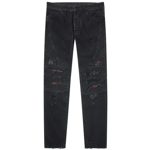 Black Snake Biker Jean