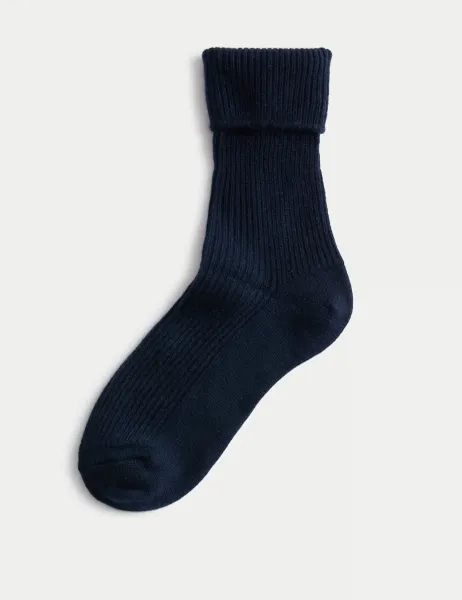 Autograph Pure Cashmere Socks Navy