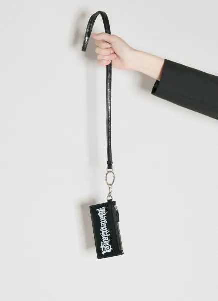Logo Print Leather Cardholder On Keyring