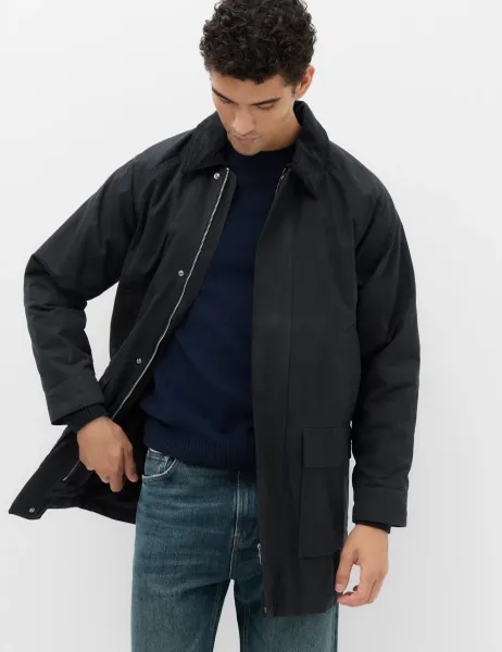 Marks & Spencer Pure Cotton Wax Jacket Navy
