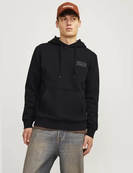Jack & Jones Cotton Rich Hoodie Black
