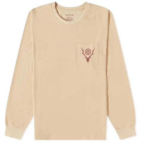 Long Sleeve Round Pocket Logo T-Shirt