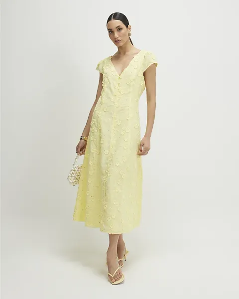 River Island Boutique 3D Flower Midi Dress