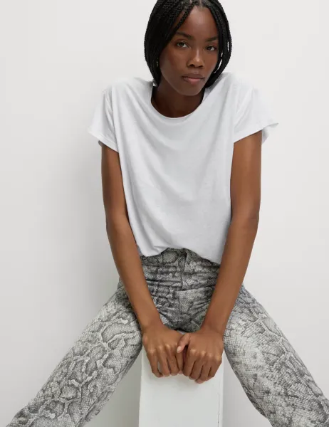 Marks & Spencer Linen Blend T-Shirt White