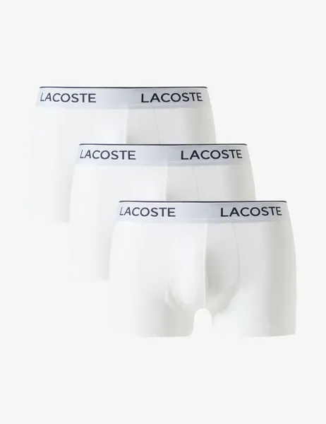 Lacoste 3 Pack Cotton Rich Trunks White