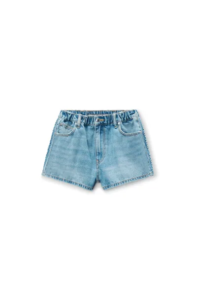 Marathon Logo-Embossed Denim Balloon Jogger Shorts