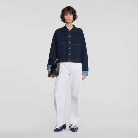 Jacket-effect cardigan