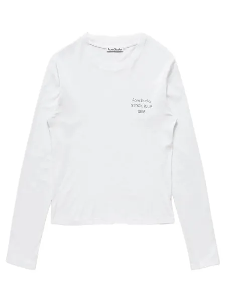 Women Distressed Logo T-Shirt Off White