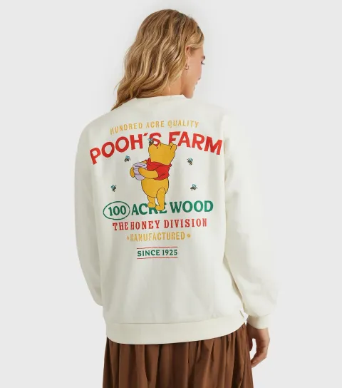 Women's Clothing Cream Winnie the Pooh Logo Sweatshirt
