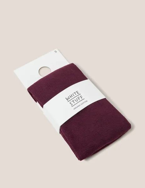 White Stuff 60 Denier Cotton Rich Opaque Tights Purple