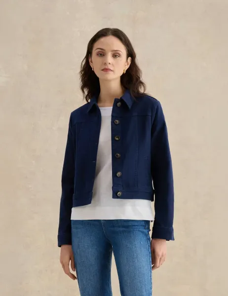 Hobbs Denim Short Jacket Navy
