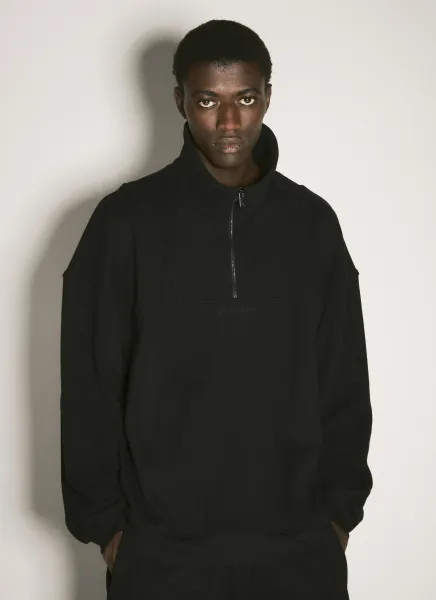 Logo Embroidery Half-Zip Sweatshirt