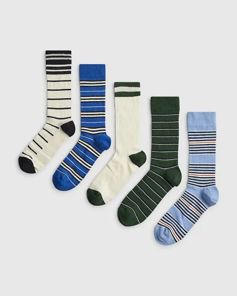 River Island Multi Colour Stripe Pack Of 5 Socks