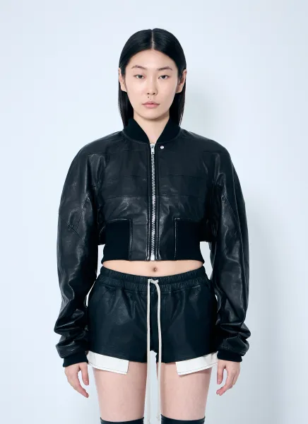 Girdered Bomber Cropped Jacket