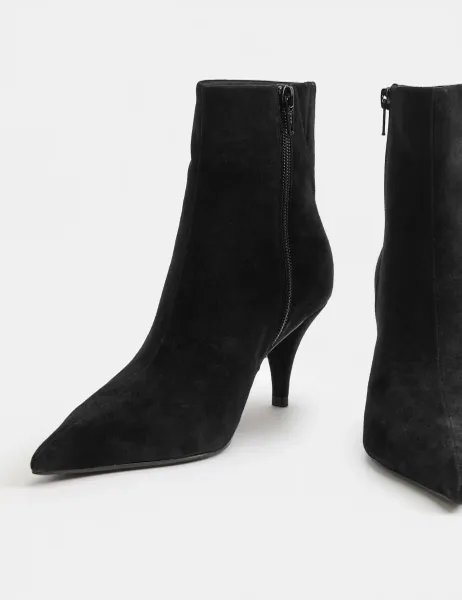Marks & Spencer Suede Stiletto Heel Pointed Toe Ankle Boot Black