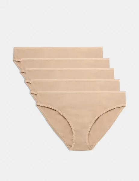 Marks & Spencer 5pk Pure Cotton Bikini Knickers Rose Quartz
