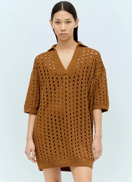 Knit Mesh Mini Dress
