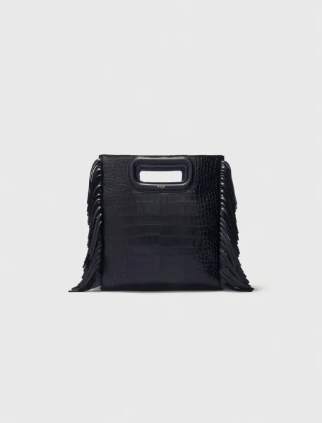 Crocodile-effect leather M bag