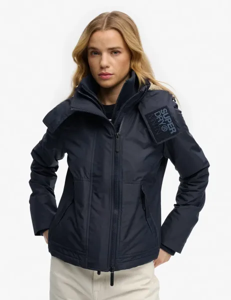 Superdry & Co Water Repellent Hooded Relaxed Jacket Navy