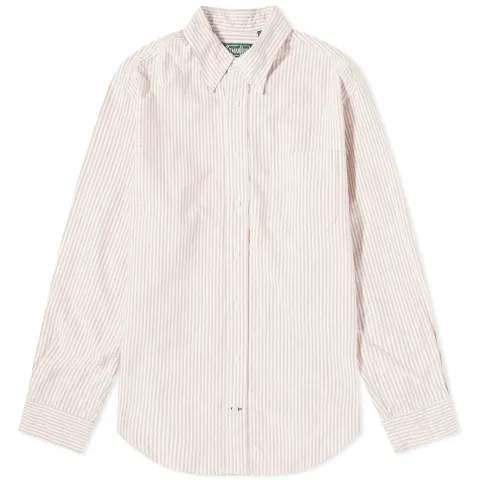 Button Down Brush Stripe Oxford Shirt