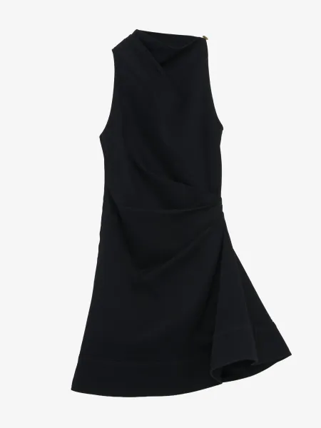 Denim Asymmetric Mini Dress
