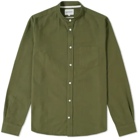Hans Collarless Oxford Ripstop Shirt