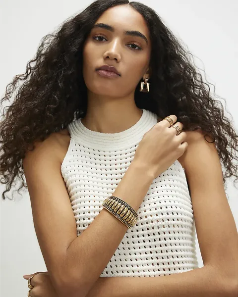 River Island Gold Ridge Bangle