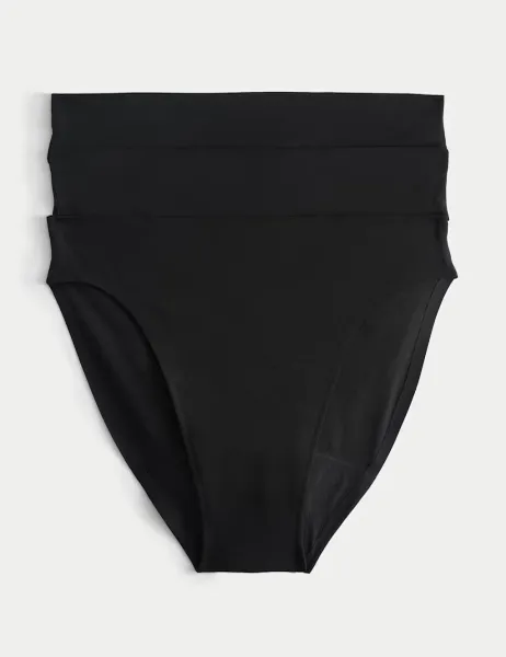 Marks & Spencer 3 Pack No VPL Period Bikini Knickers Black