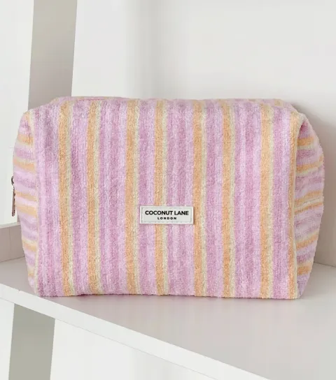 Multicolour Striped Makeup Bag