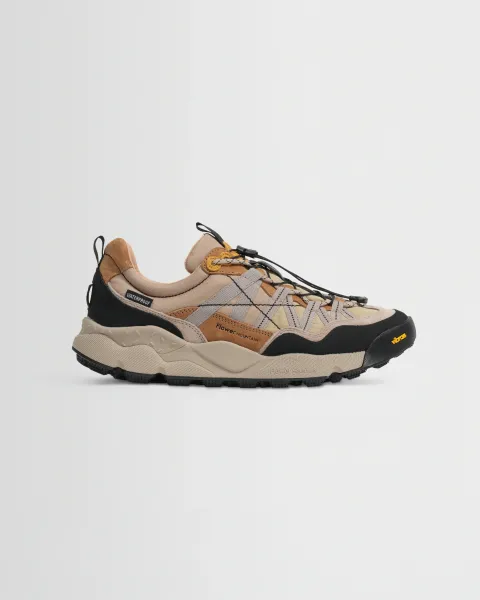 Wax London Flower Mountain - Anthracite and Brown Suede and Nylon Iwano 2 Trainers